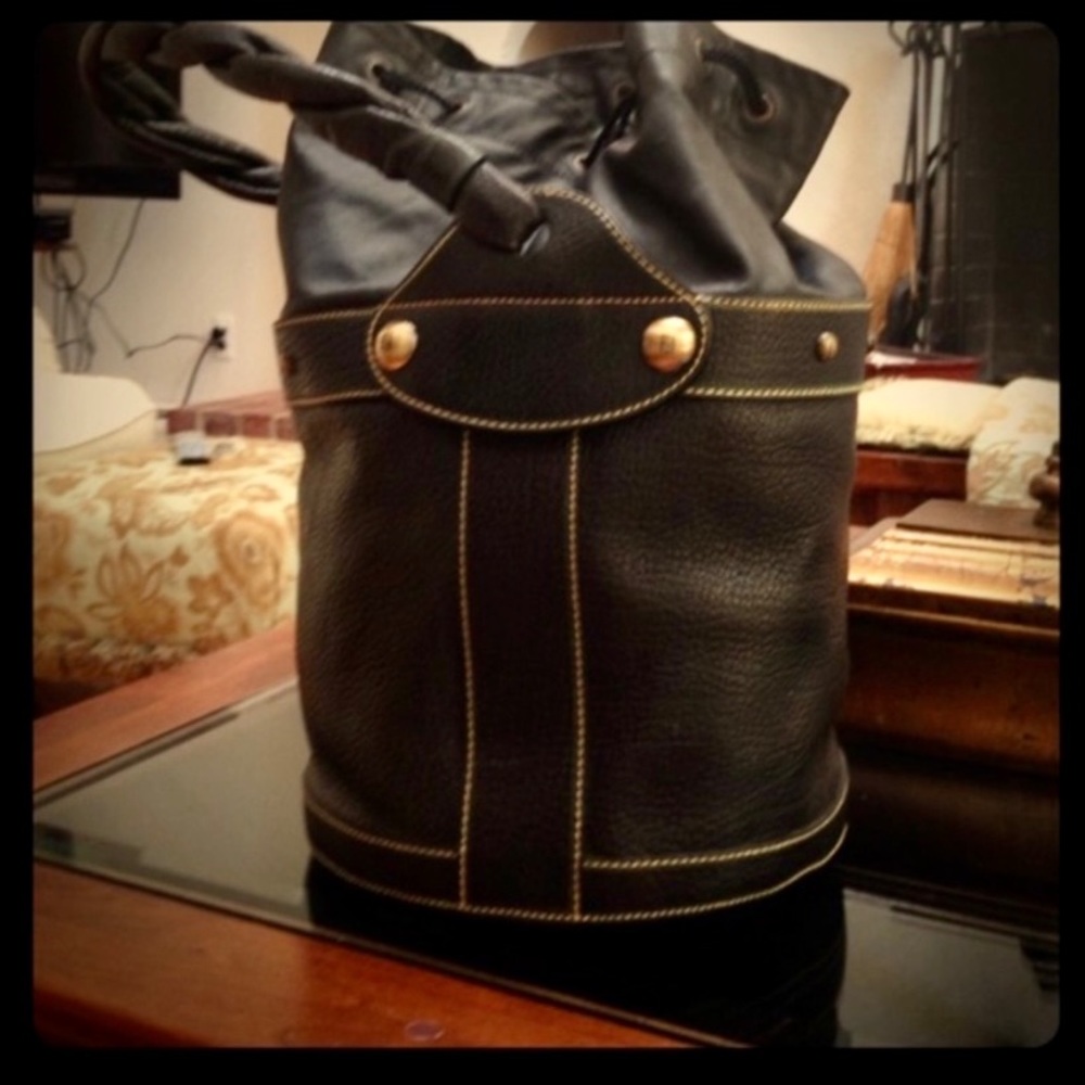 Fendi napa leather drawstring Bucket bag